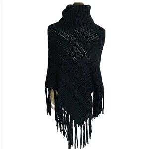 Beautiful Black Knit Poncho